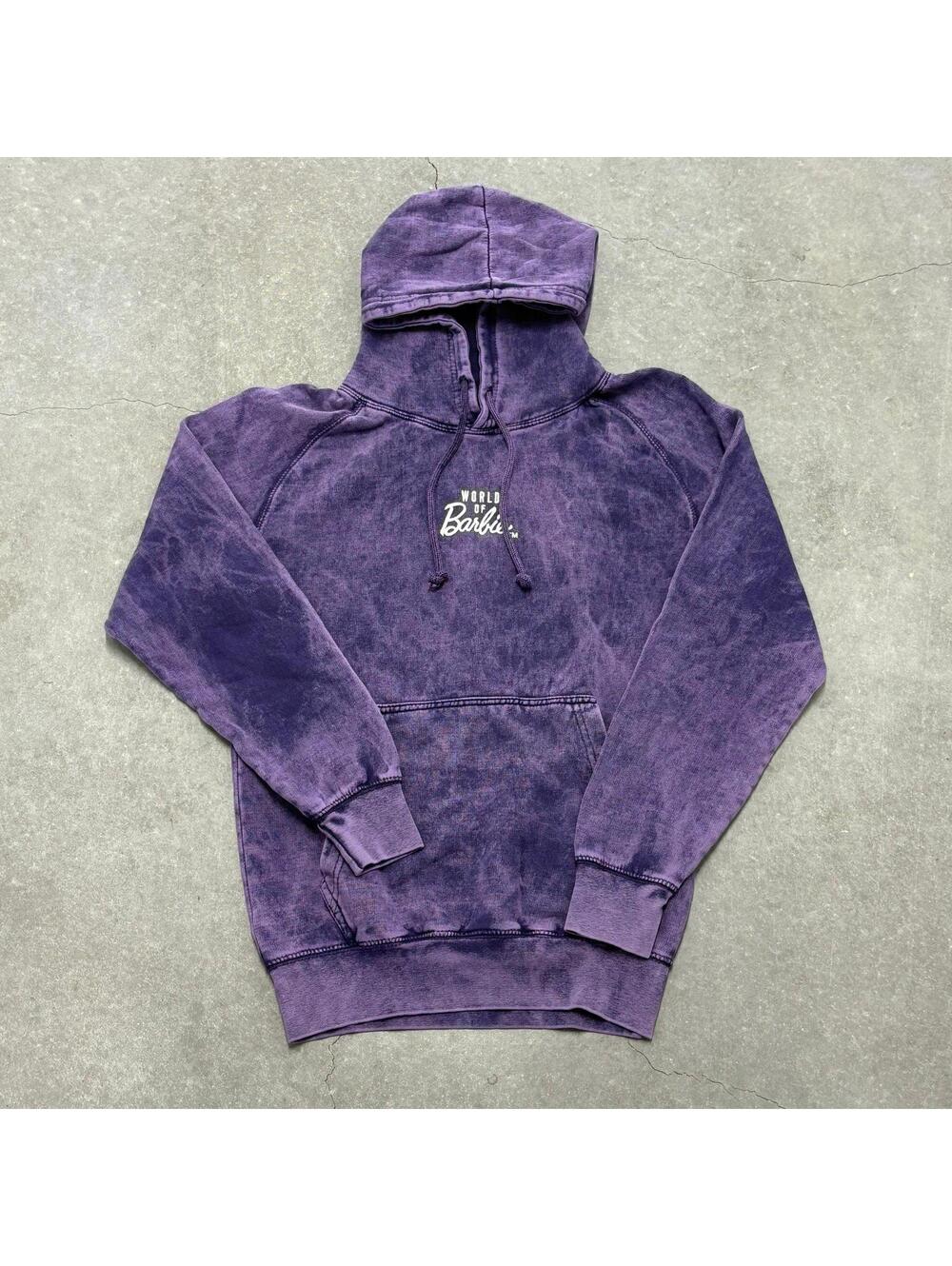World Of Barbie Purple Acid Wash Hoodie
